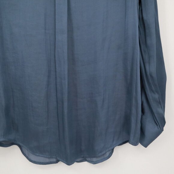 Banana Republic Satin Shirt Women SP Blue Prep Polished Classic Academia Career - Picture 11 of 16